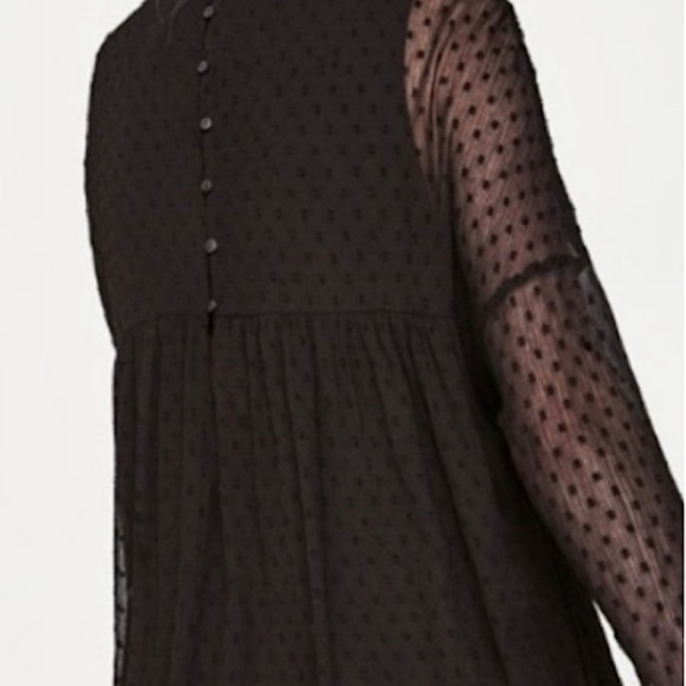 Zara Floral Embroidered Babydoll Mini Dress Size Small - Picture 7 of 8